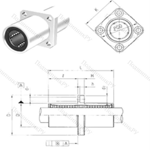 Подшипник шариковый линейный LMEKM 50 от производителя  Samick