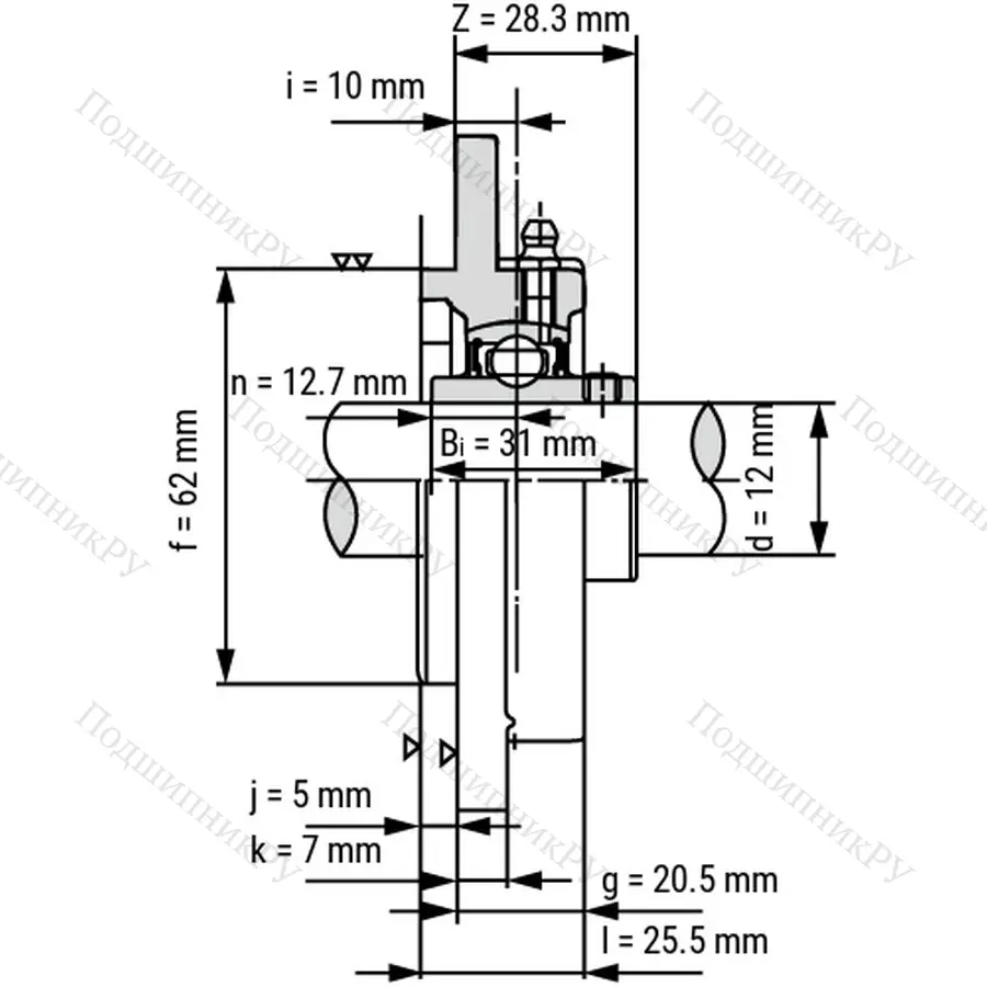 Подшипниковый узел UCFC 201 - Вал: 12 мм
