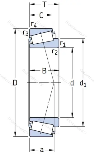 Конический роликовый подшипник 30205 J 2/Q от производителя  SKF Конический роликовый подшипник 30205 J 2/Q от производителя  SKF