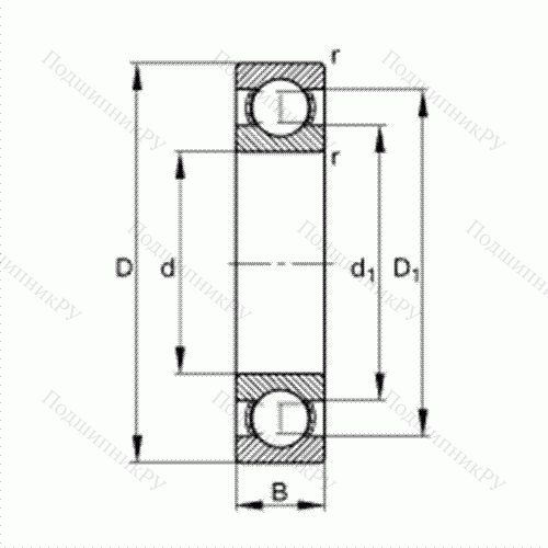 Подшипник шариковый радиальный 6248-M от производителя  FAG Подшипник шариковый радиальный 6248-M от производителя  FAG