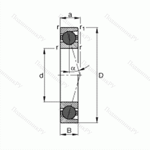 Подшипник шпиндельный HCB 7230-C-T-P 4S от производителя  FAG Подшипник шпиндельный HCB 7230-C-T-P 4S от производителя  FAG