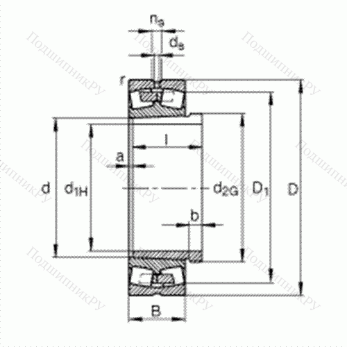 Подшипник роликовый самоустанавливающийся 23168-B-K-MB + AH 3168G-H от производителя  FAG Подшипник роликовый самоустанавливающийся 23168-B-K-MB + AH 3168G-H от производителя  FAG