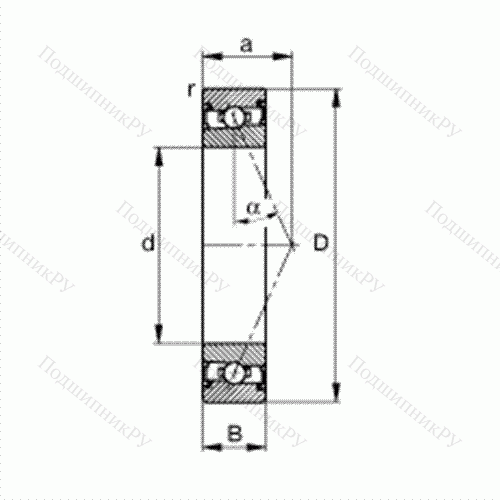 Подшипник шпиндельный HSS 7014-E-T-P 4S от производителя  FAG Подшипник шпиндельный HSS 7014-E-T-P 4S от производителя  FAG