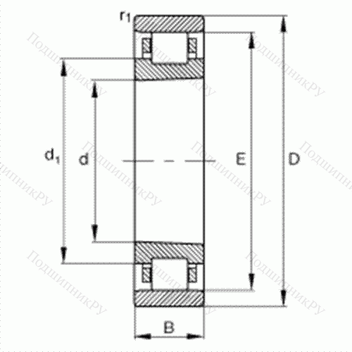 Подшипник роликовый радиальный N 1032-K-M 1-SP от производителя  FAG Подшипник роликовый радиальный N 1032-K-M 1-SP от производителя  FAG