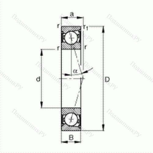 Подшипник шпиндельный B 7014-C-2RSD-T-P 4S от производителя  FAG Подшипник шпиндельный B 7014-C-2RSD-T-P 4S от производителя  FAG