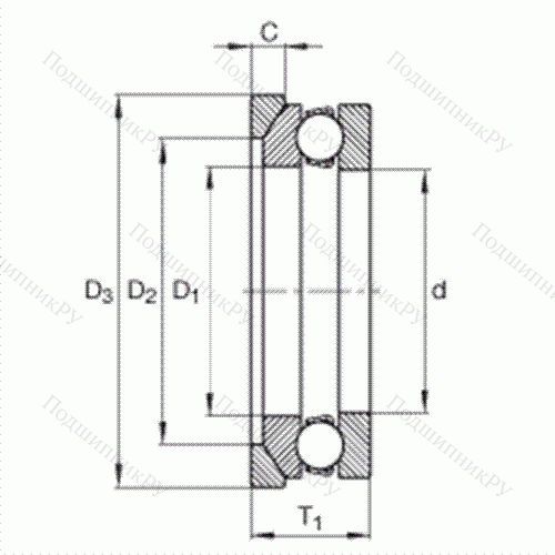 Подшипник шариковый упорный 4116-AW от производителя  INA Подшипник шариковый упорный 4116-AW от производителя  INA